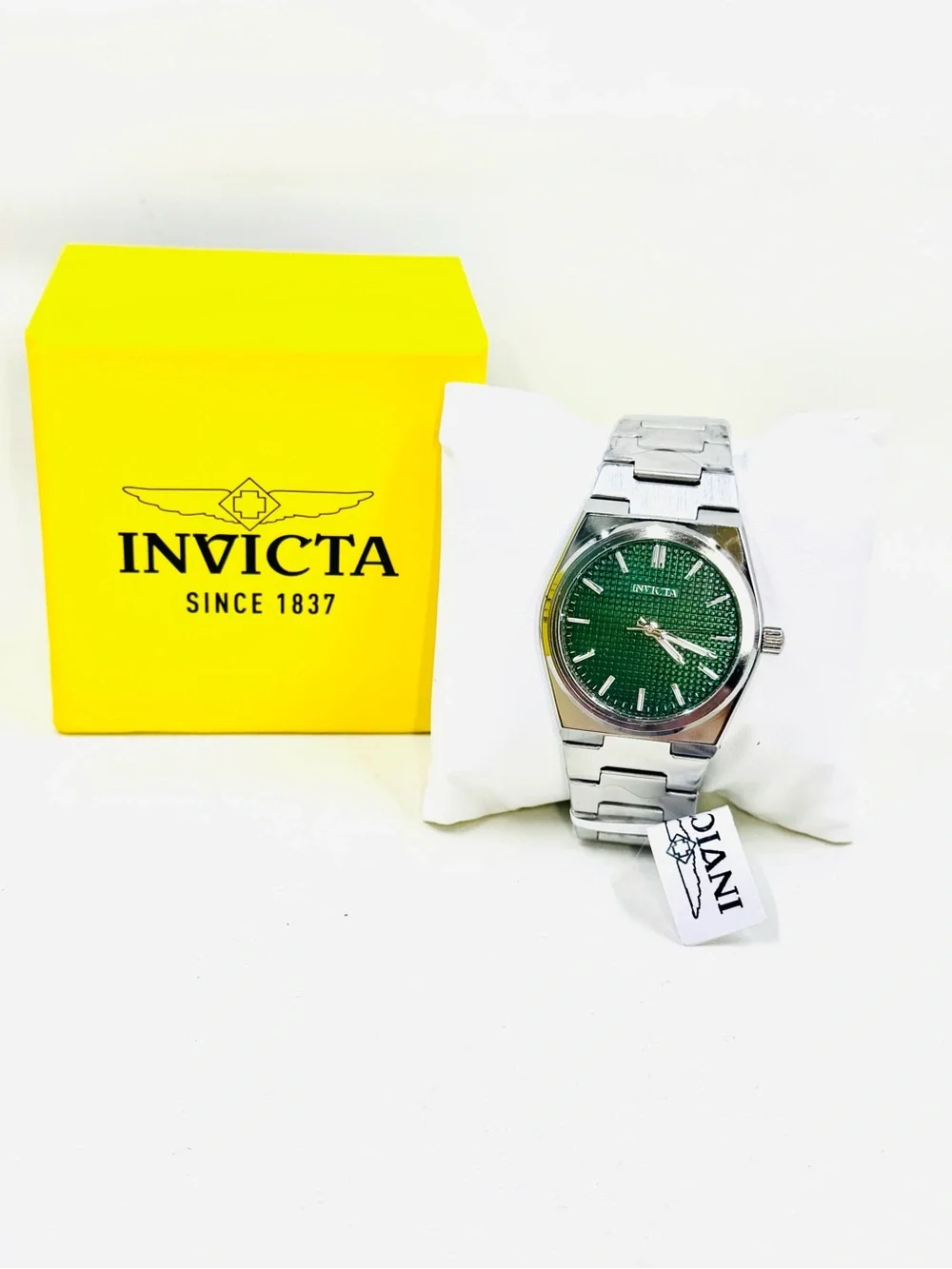 Invicta Celestial 69405 Men's Silver Bracelet Watch W/ Dark Green Face 40mm NIB